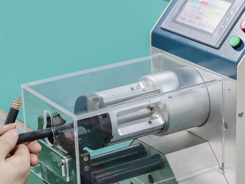 Semi automatic coaxial wire stripping machine