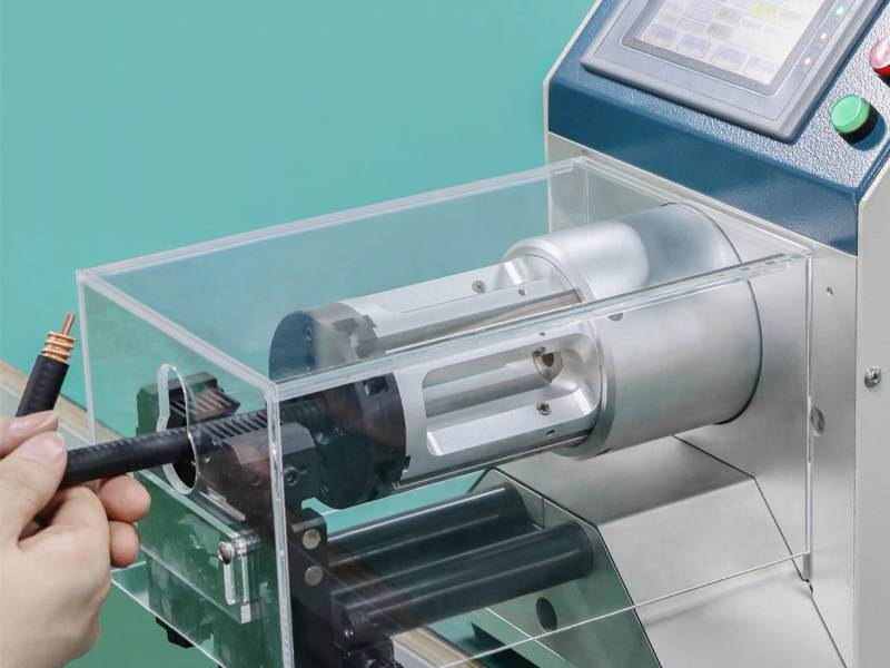 Semi automatic coaxial wire stripping machine